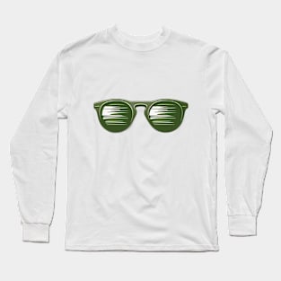 Retro Striped Sunglasses Illustration No. 899 Long Sleeve T-Shirt